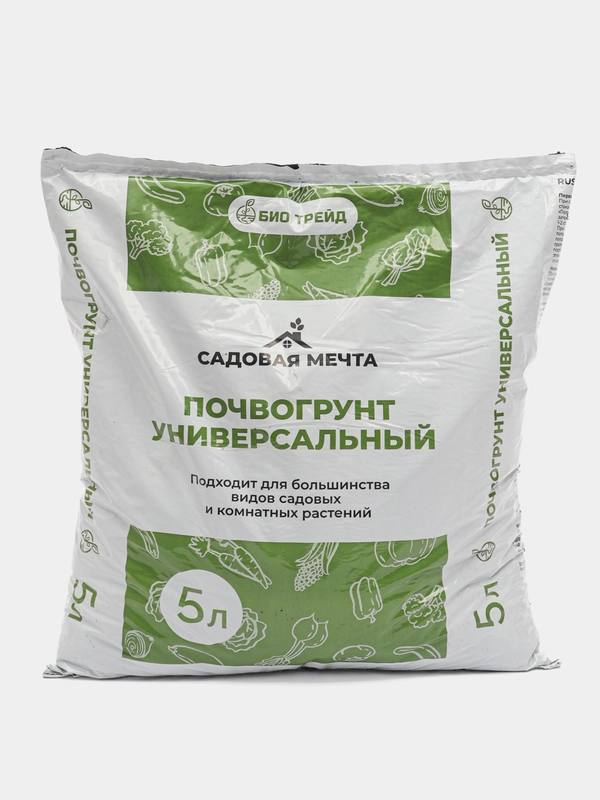 Грунт универсальный 5 л/ Торф высокоурожайный/ Почва витаминизированная "Садовая мечта"