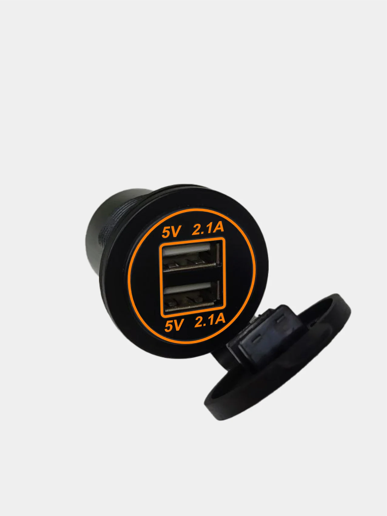 Оранжевый usb зарядное устройство (встраиваемое), 2.1А, автомобильное