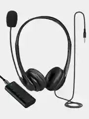 Черный накладные наушники с микрофоном и Bluetooth адаптером, блютув наушники