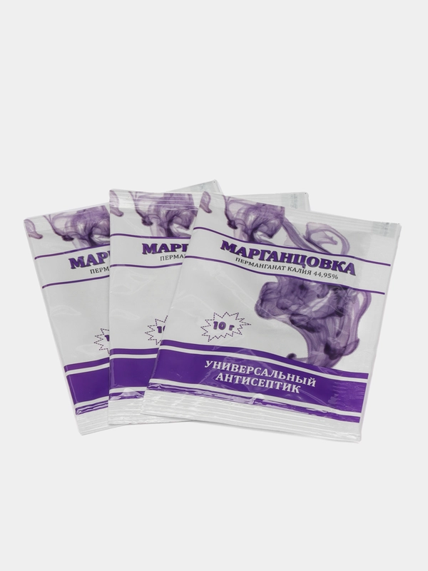 Марганцовка, перманганат калия 44,5%, 10 г/Семена/Растения/Огород и сад