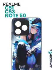 Бронзовый чехол с рисунком на Realme C51, C53 и Realme Note 50 (Реалми Ц51, Ц53 и Реалми Нот 50)