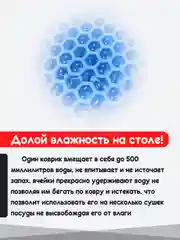 Синий нано коврик для сушки посуды, эва, для кухни, быстросохнущий, непромокаемый, 50 х 35 см