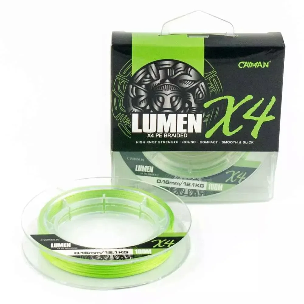 Зеленый шнур плетеный (Леска плетенка рыболовная) Caiman Lumen, 100 м