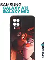 Аметистовый чехол на Samsung Galaxy A12 и Samsung Galaxy M12 (Самсунг Галакси А12 и М12), с рисунком