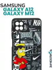 Аметистовый чехол на Samsung Galaxy A12 и Samsung Galaxy M12 (Самсунг Галакси А12 и М12), с рисунком