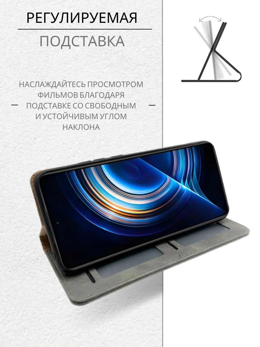 Темно-синий чехол книжка с картхолдером на Tecno Spark 10 Pro (Текно Спарк 10 Про)