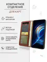 Темно-синий чехол книжка с картхолдером на Tecno Camon 20 и Tecno Camon 20 Pro (Текно Камон 20/20 Про)