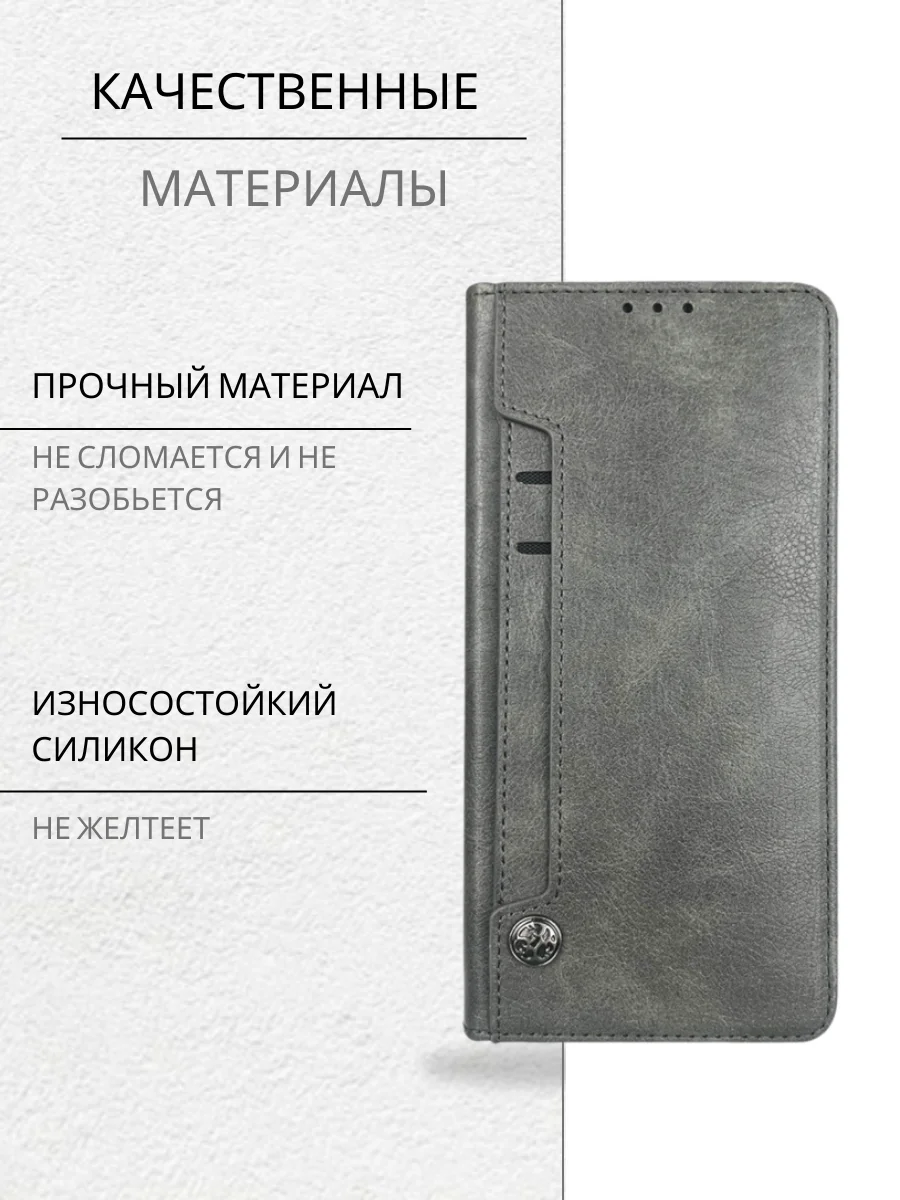 Темно-синий чехол книжка с картхолдером на Tecno Camon 20 и Tecno Camon 20 Pro (Текно Камон 20/20 Про)