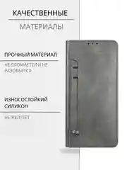 Темно-синий чехол книжка с картхолдером на Tecno Camon 20 и Tecno Camon 20 Pro (Текно Камон 20/20 Про)