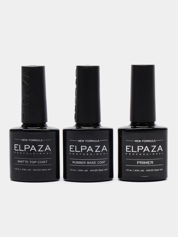 Набор Elpaza: Primer+Base+Top Matte, (праймер + база + топ матовый) 10 мл