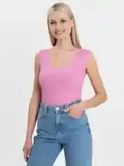 Розовый топ женский, майка лапша в рубчик