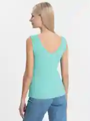 Мятный топ женский, майка лапша в рубчик