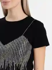 Фуксия топ со стразами, футболка со стразами женская