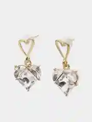 Серьги с сердечком кристалл