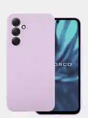 Фиолетовый чехол для Samsung Galaxy A54 силиконовый ROSCO матовый тонкий с бортиком- защитой камер