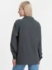 TrendD / Рубашка базовая серая Unisex прямая c длинным рукавом
