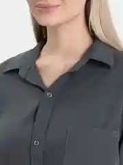 TrendD / Рубашка базовая серая Unisex прямая c длинным рукавом