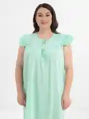 Салатовый ночная сорочка, с вышивкой