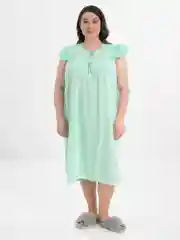 Салатовый ночная сорочка, с вышивкой
