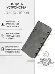 Темно-синий чехол книжка с картхолдером на Xiaomi Redmi Note 12 4G (Сяоми Редми Нот 12 4G)