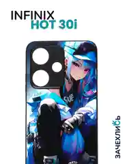 Индиго чехол с рисунком на Infinix Hot 30i (Инфиникс Хот 30i)