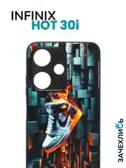 Индиго чехол с рисунком на Infinix Hot 30i (Инфиникс Хот 30i)