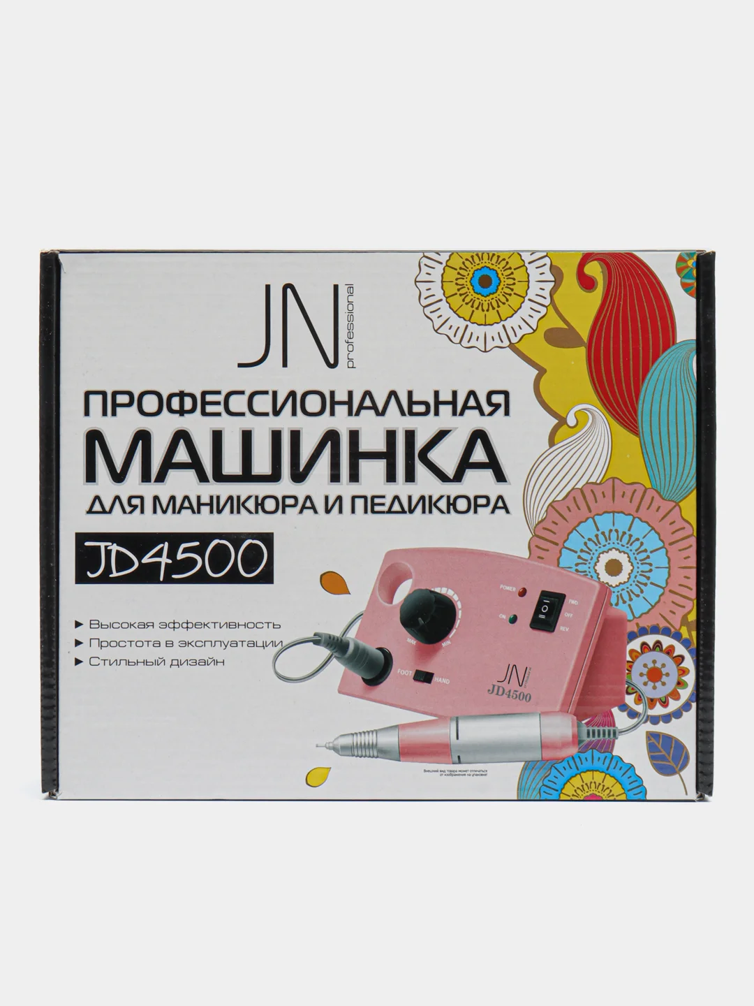 Аппарат для маникюра и педикюра JessNail JD4500, 6 фрез, 30000 об/мин, 35 Вт, розовый