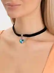 Лазурный чокер с подвеской "Сердце"
