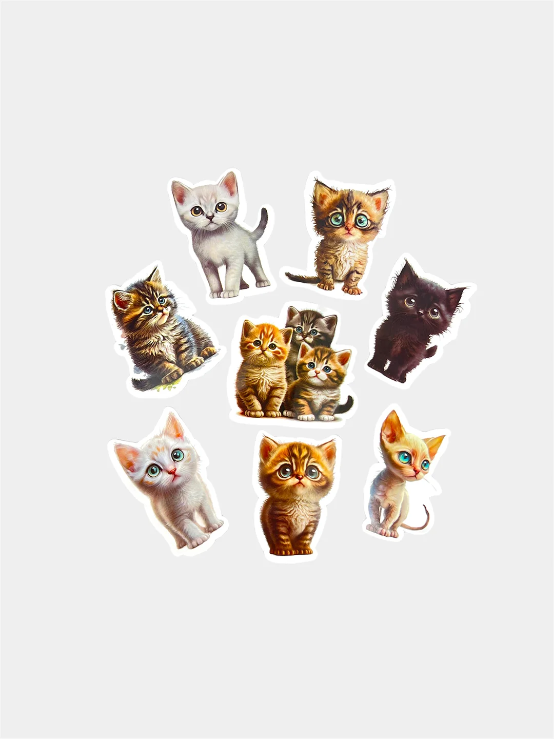 Вишнёвый стикеры мемы "Котики", 50 шт