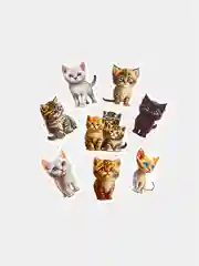 Вишнёвый стикеры мемы "Котики", 50 шт