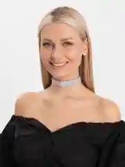 Серебряный чокер со стразами, чокер вечерний, чокер женский