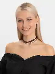 Черный чокер на шею двухрядный с жемчугом