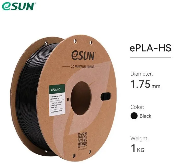 Черный высокоскоростной пластик eSUN PLA-HS High Speed 1kg
