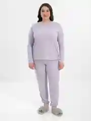 Сиреневый пижама костюм домашний с брюками из кашемира