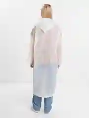 Белый дождевик с капюшоном, многоразовый UNISEX цвет белый,черный