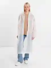 Белый дождевик с капюшоном, многоразовый UNISEX цвет белый,черный