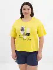 Желтый комплект домашний с шортами, для женщин