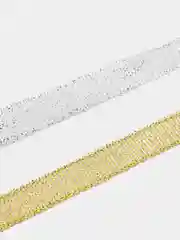Лента атласная парчовая, 10 мм, цвет золото и серебро, 23 метра каждая