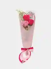 Тёмно-розовый букет из мыльных цветов, роз Декоративный букет, мыльные розы