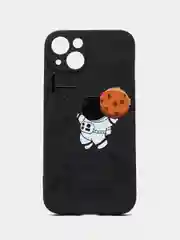Черный чехол на Айфон / чехол на Apple Iphone 12 pro max 13 pro max / космонавт