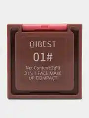 Хайлайтер, румяна, средство для контуринга для лица, палетка 3 в 1 Qibest, с зеркалом