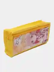 Желтый пенал школьный "Аниме" на молнии, 2 отделения, 21 см х 10 см х 4 см