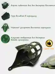 Кормушка X-Feeder Mix фидерная, литая, пластиковая с крыльями, рыболовная, прикормочная
