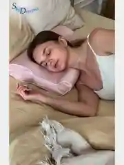 Ортопедическая бьюти подушка от морщин, 55х36х10 см, высота 10см, Tencel, цвет розовый