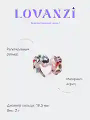 Кольцо акриловое "Сердечки"