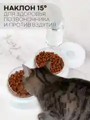 Миска для корма кошек и собак КАРТОФАН пластиковая, на подставке с автопоилкой, 4 вида
