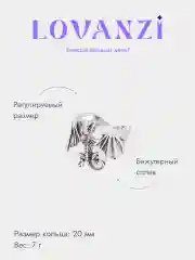 Серебряный кольцо "Дракон"