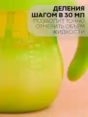 Зеленый детский поильник бутылочка-непроливайка КАРТОФАН с силиконовой соской, с ручками, 180 мл