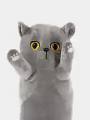 Кот батон Британец дымчатый, мягкая игрушка, обнимушка, 50 см, 70 см, 90 см, 130 см