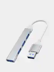 Серебряный хаб-концентратор usb hub 3.0, разветвитель на 4 порта